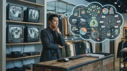 Hình ảnh chủ cửa hàng phân vân giá lắp camera cho shop là bao nhiêu