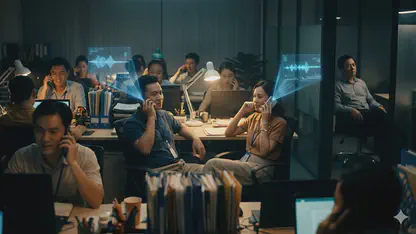 Hình ảnh nhân viên dùng điện thoại gọi khách