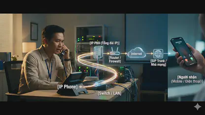 Hình ảnh mô tả voip là gì - tổng đài ip hoạt động như thế nào?