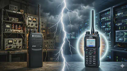 Hình ảnh so sánh bộ đàm analog và digital